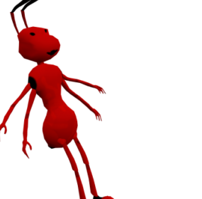 Modelo 3d de formiga vermelha de desenho animado
