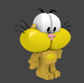 نموذج شخصية القط الكرتوني جاتورو ثلاثي الأبعاد