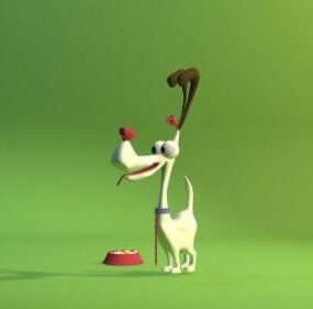 Lindo personaje de perro de dibujos animados V1 modelo 3d
