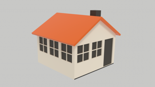 Cartoon House Simple Free 3d Model - .Blend, .Fbx - Open3dModel