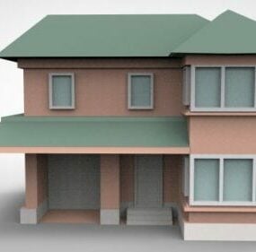 Cartoon 2 Storey House 3d model