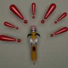 鉛筆の漫画のキャラクター