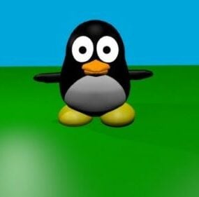 Model Kartun Bayi Penguin 3d