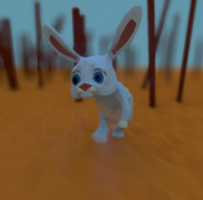Personaggio dei cartoni animati di coniglio Rigged modello 3d