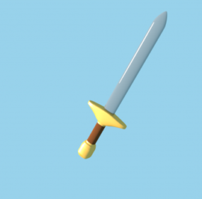 Kreslený 3D model malého meče