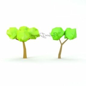 Lowpoly Cartoon Trees 3d model