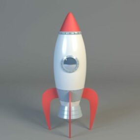 Cute Cartoon Rocket Lowpoly 3d model