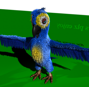 Model 3d Kewan Parrot Kartun