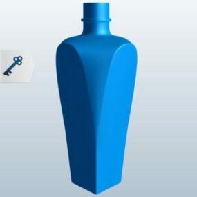 Three Wine Bottle With Lable 3d model