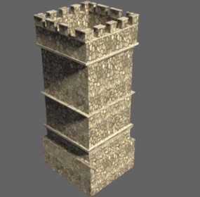 Ca medievalstle Edifício Rock Facade Modelo 3D