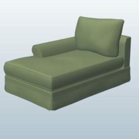 Green Sectional Chaise Lounge 3d model