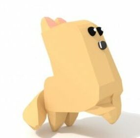 Personaggio dei cartoni animati di gatto Rigged modello 3d