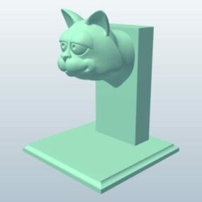 Mô hình 3d giá sách đầu mèo