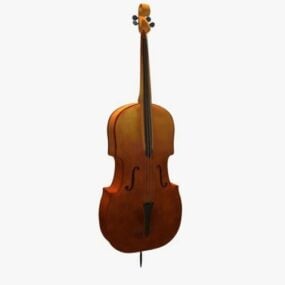 Model Cello Kayu 3d