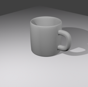 Grey Ceramic Coffee Cup 3d model
