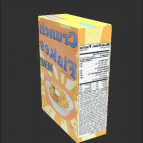 Caja de paquete de comida vertical modelo 3d