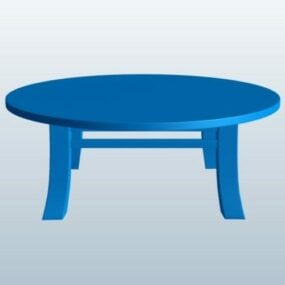 Круглий дерев'яний стіл Lowpoly модель 3d