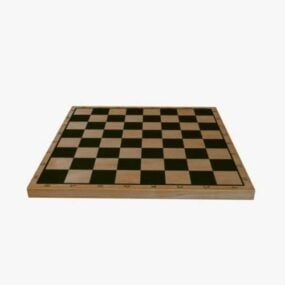 チェス盤木製黒色3Dモデル