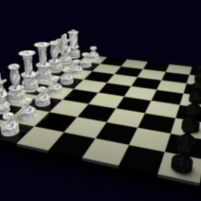 דגם תלת מימד קלאסי של לוח שחמט