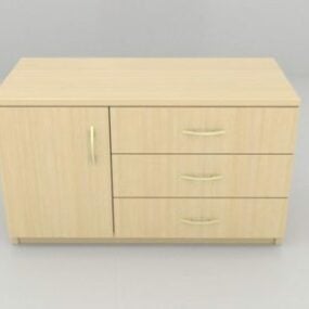 Wooden Chest Of Drawers 3d model
