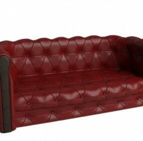 Leather Chesterfield Sofa V1 3d model
