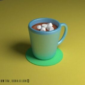 مدل سه بعدی فنجان نوشیدنی شکلاتی