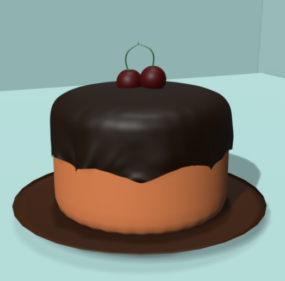 Verjaardag chocoladetaart V1 3D-model