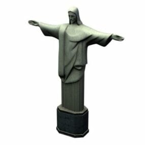 Model 3d Patung Christ Rio