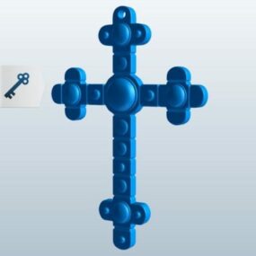 Model 3D w kształcie kolczastego krzyża