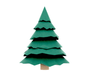 3д модель мультяшной рождественской елки
