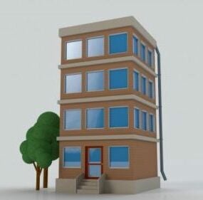 Lowpoly Cartoon City Building 3d model