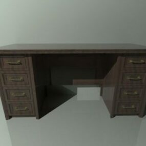 Muebles de mesa de madera clásicos modelo 3d