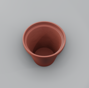 Modelo 3D em vaso de barro