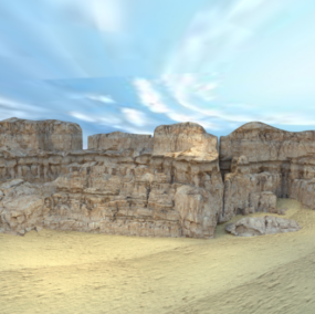 崖の風景3Dモデル
