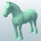 Clydesdale paard Lowpoly