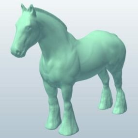 Clydesdale hest Lowpoly 3d model