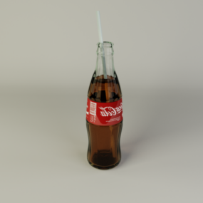 3д модель стеклянной бутылки Coca Cola