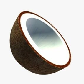 Modelo 3d de fatia de coco