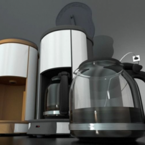 Machine à café moderne Rigged modèle 3d