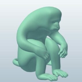 Model 3D postaci małpy Colobus