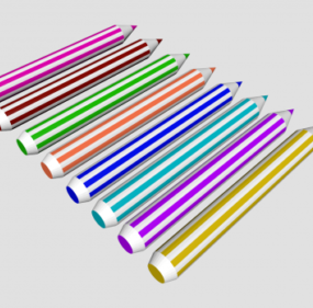 Modello 3d di matite colorate