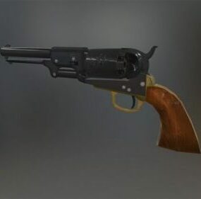 Vintage Colt Gun With Case Accessories 3d model