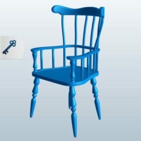 Klassisches 3D-Modell des Windsor-Sessels aus Holz