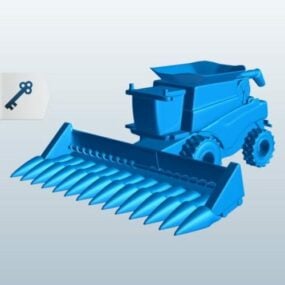 דגם 3D Combine Harvester Machine
