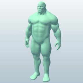 نموذج شخصية الرجل القوي الهزلي ثلاثي الأبعاد