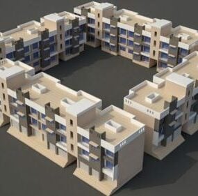 Bâtiments de complexes de résidence modèle 3D
