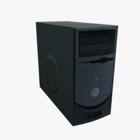 Modello 3d con custodia per CPU nera per computer