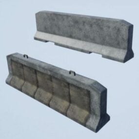 Barrières routières en béton modèle 3D