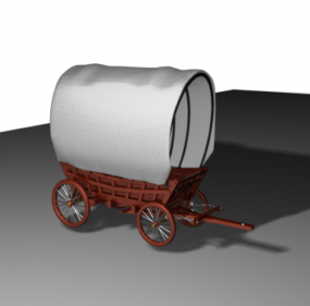 Modelo 3D do vagão vintage Conestoga