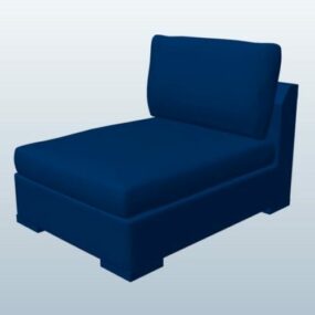 Contemporary Armless Lounge Chair 3d model